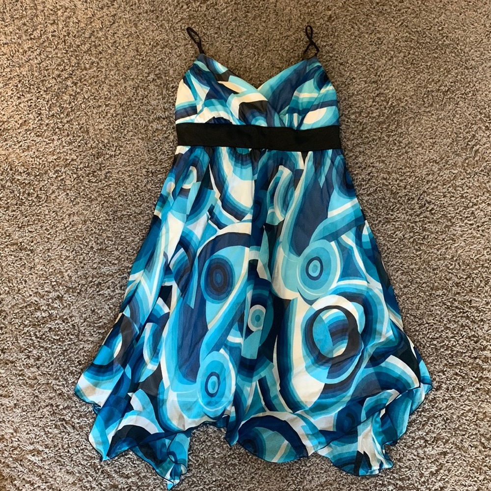 Le Chateau dress, size: Small, Multi-coloured - Blues, white, black